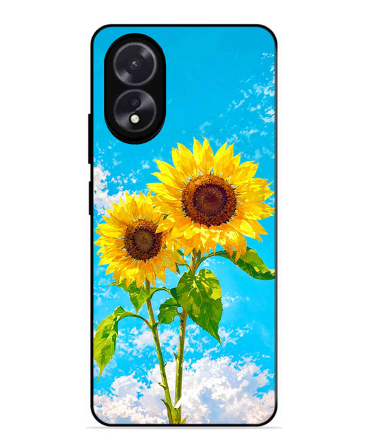 Sunflower Metal Back Cover Phone Case for Oppo A38