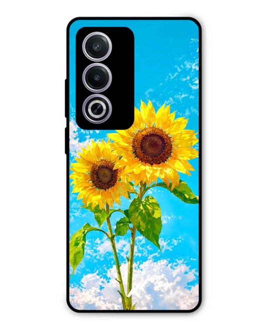 Sunflower Metal Back Cover Phone Case for Oppo A3 Pro