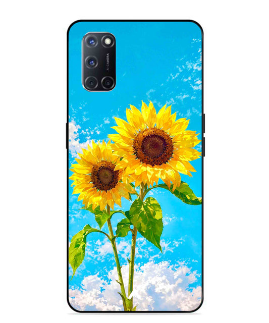 Sunflower Metal Back Cover Phone Case for Oppo A52