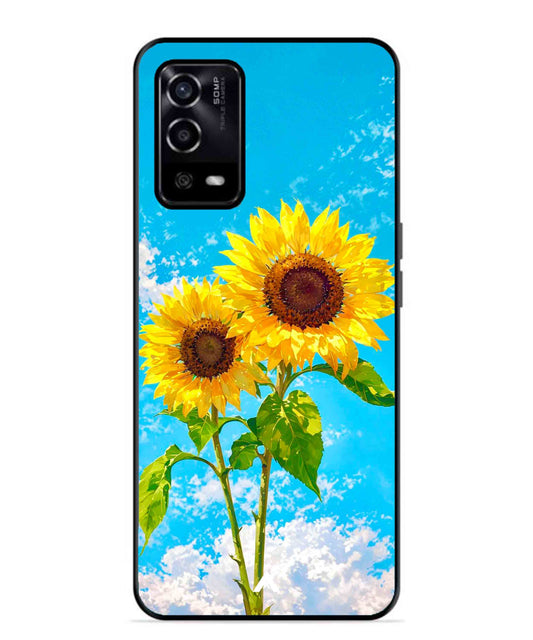 Sunflower Metal Back Cover Phone Case for Oppo A53s