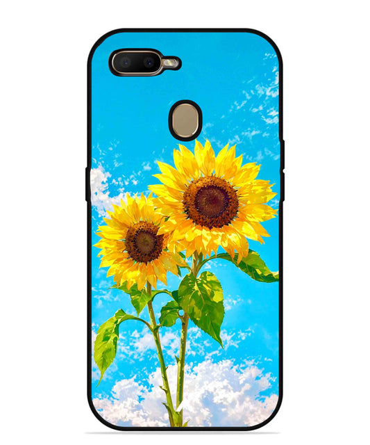 Sunflower Metal Back Cover Phone Case for Oppo A5s