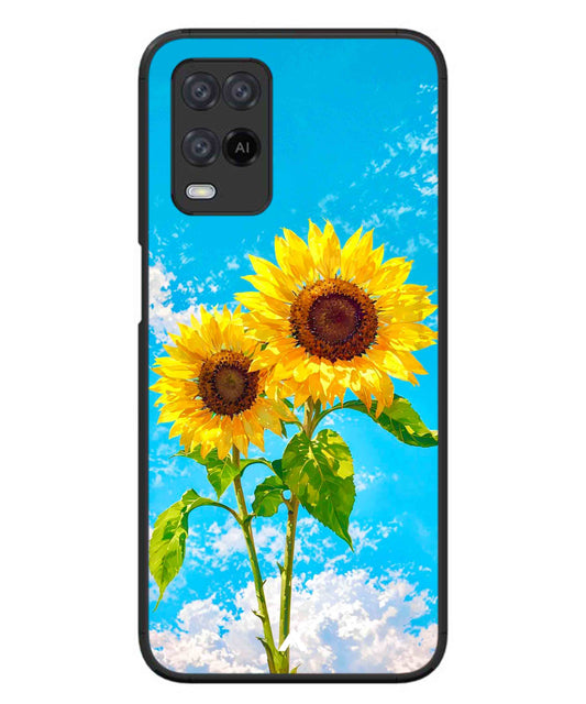Sunflower Metal Back Cover Phone Case for Oppo A74