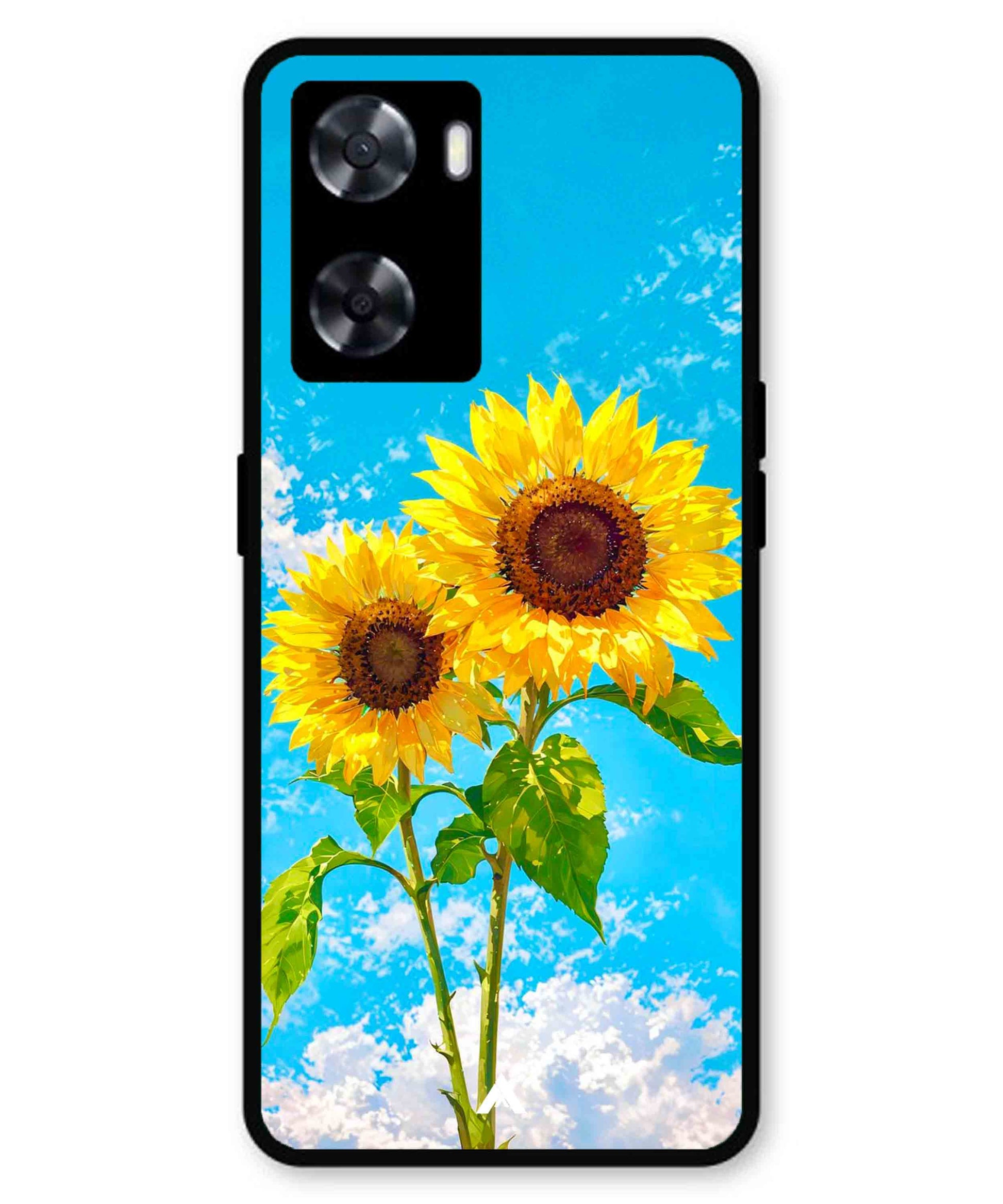 Sunflower Metal Back Cover Phone Case for Oppo A77s