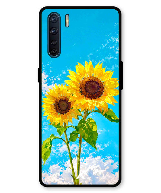 Sunflower Metal Back Cover Phone Case for Oppo F15