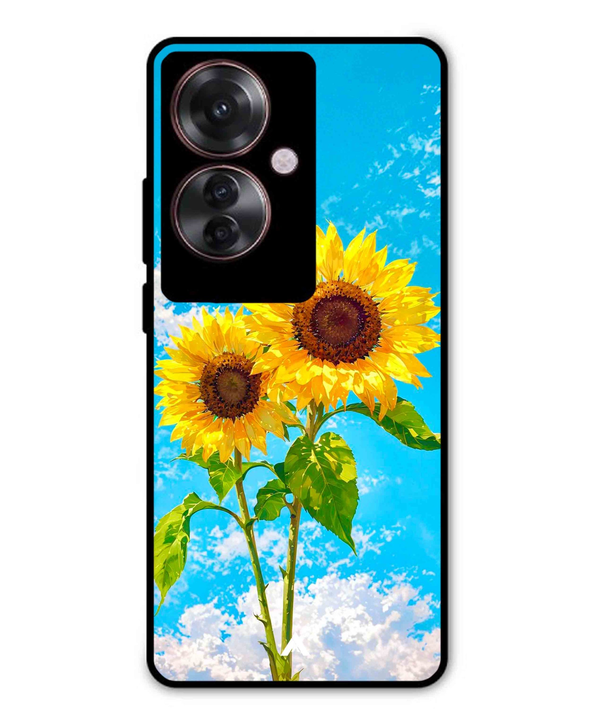 Sunflower Metal Back Cover Phone Case for Oppo F25 Pro
