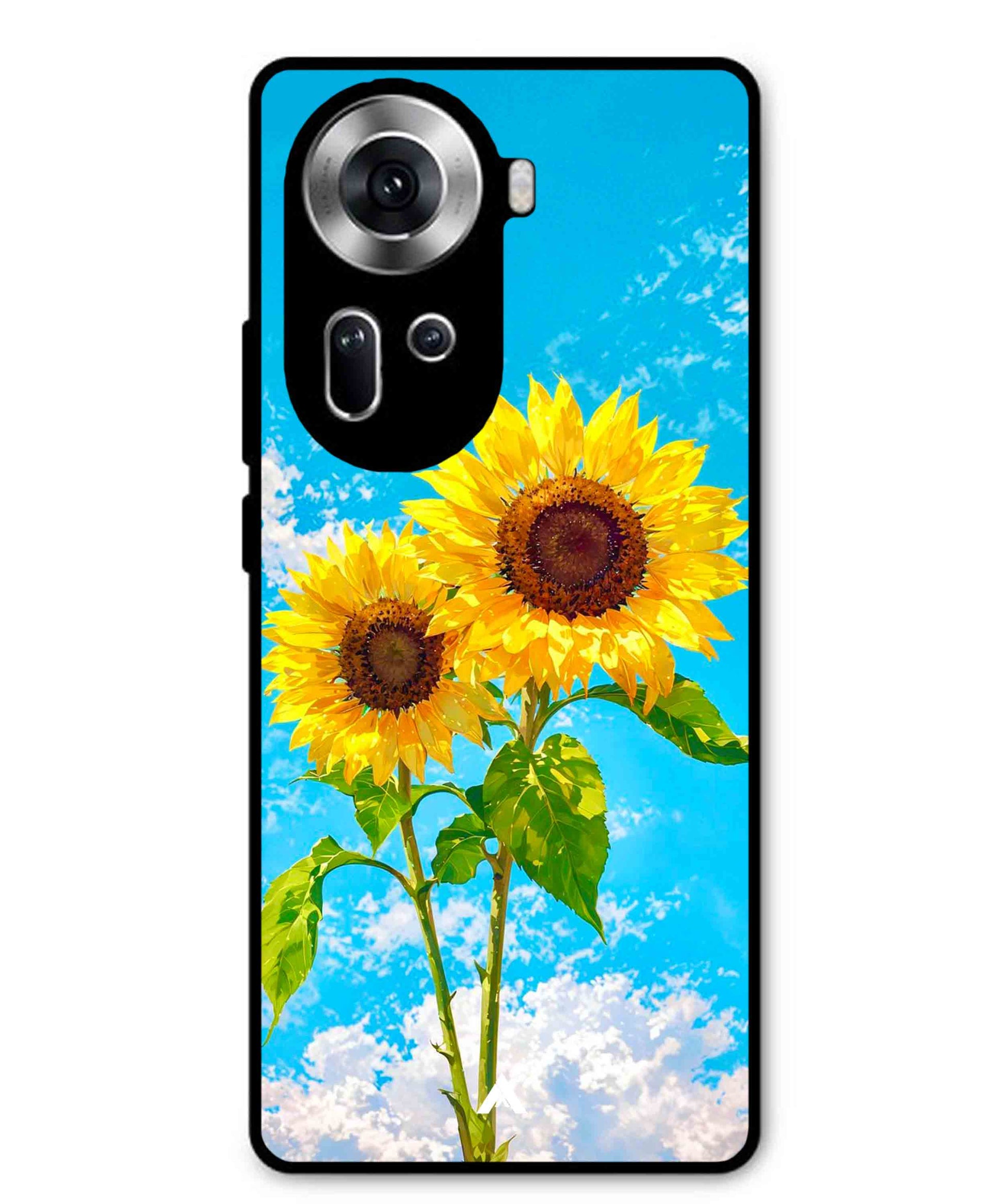 Sunflower Metal Back Cover Phone Case for Oppo Reno 11