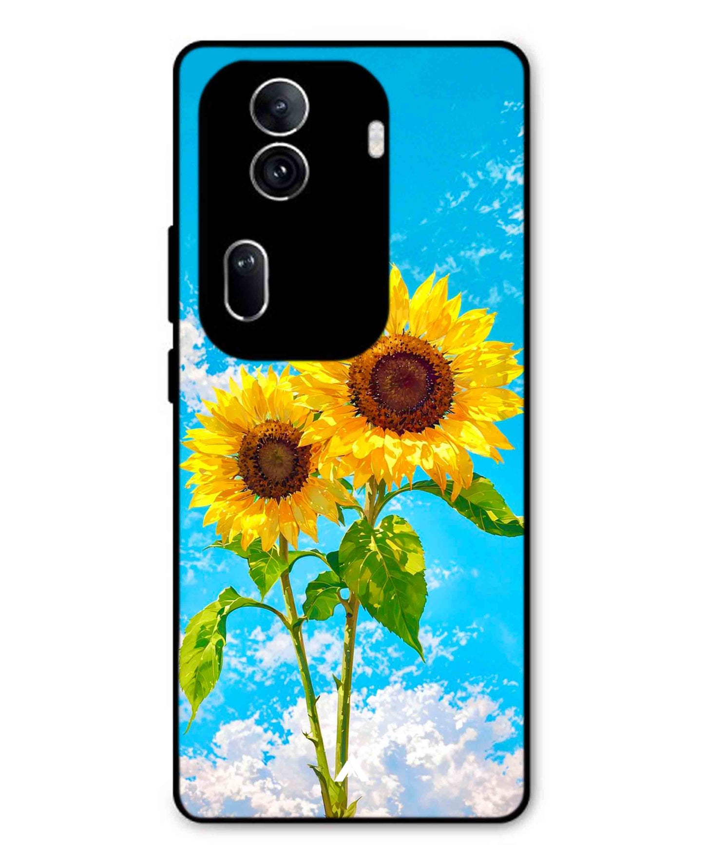 Sunflower Metal Back Cover Phone Case for Oppo Reno 11 Pro