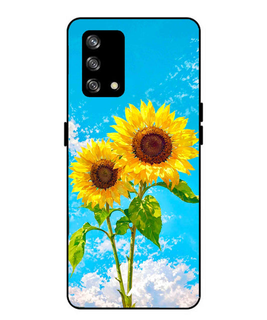 Sunflower Metal Back Cover Phone Case for Oppo Reno 4F
