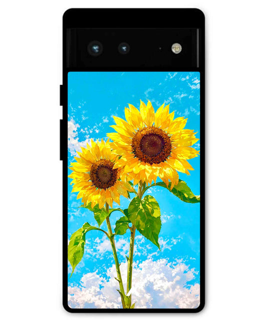 Sunflower Metal Back Cover Phone Case for Pixel 7A