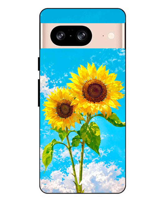 Sunflower Metal Back Cover Phone Case for Pixel 8
