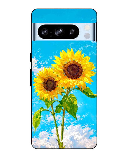 Sunflower Metal Back Cover Phone Case for Pixel 8 Pro