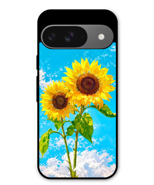 Sunflower Metal Back Cover Phone Case for Pixel 9
