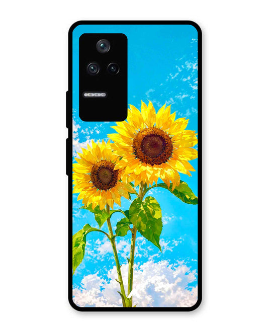 Sunflower Metal Back Cover Phone Case for Poco F4