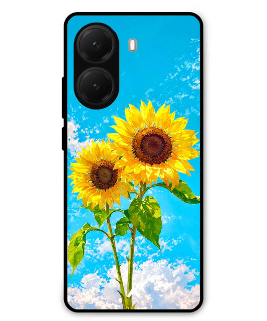 Sunflower Metal Back Cover Phone Case for Poco X7 Pro