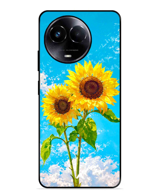 Sunflower Metal Back Cover Phone Case for Realme 11 5G