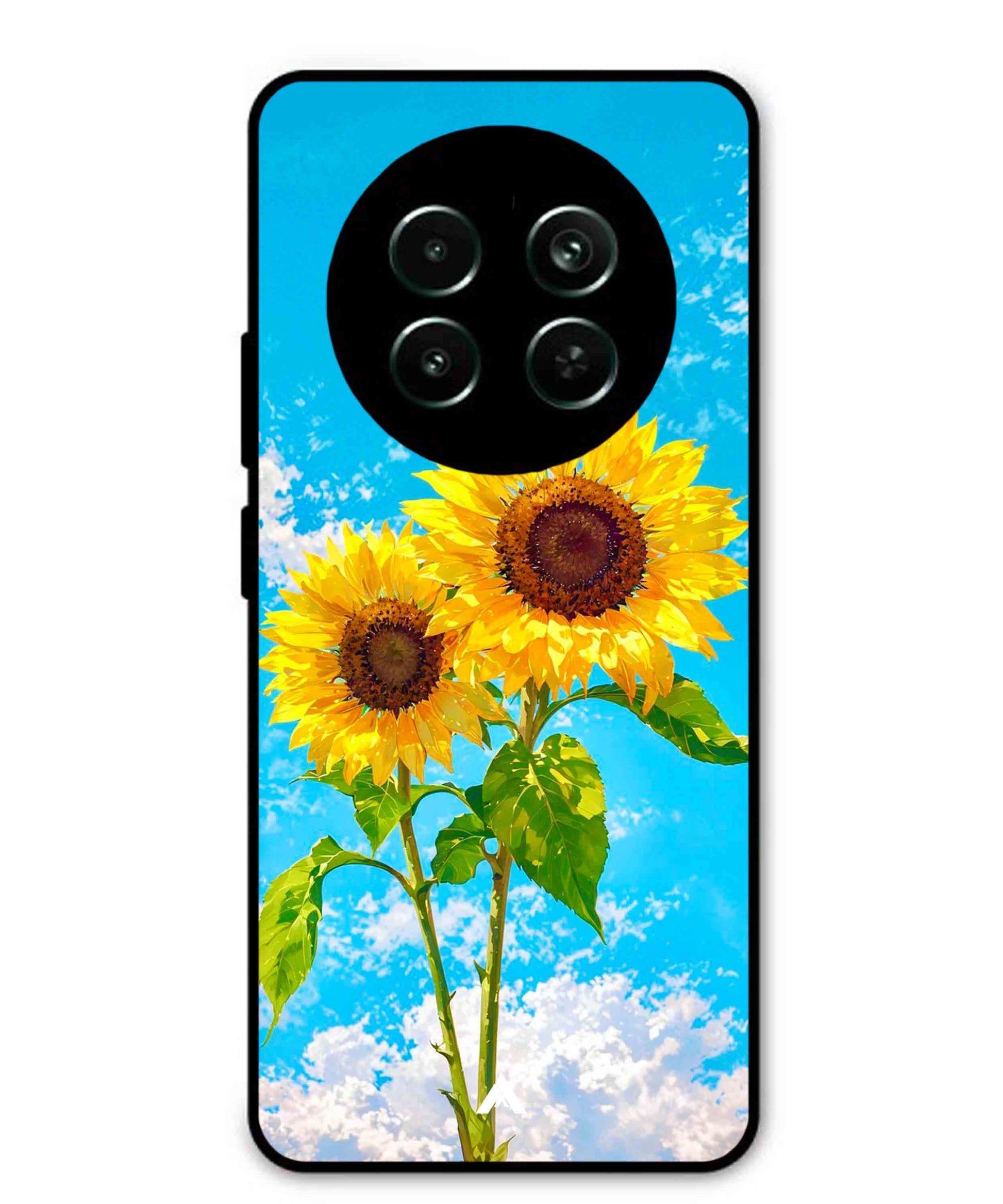 Sunflower Metal Back Cover Phone Case for Realme 12 5G