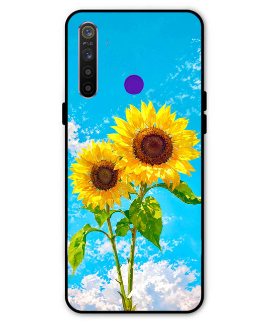 Sunflower Metal Back Cover Phone Case for Realme 5i