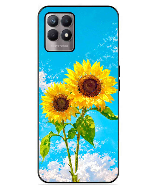 Sunflower Metal Back Cover Phone Case for Realme 8i