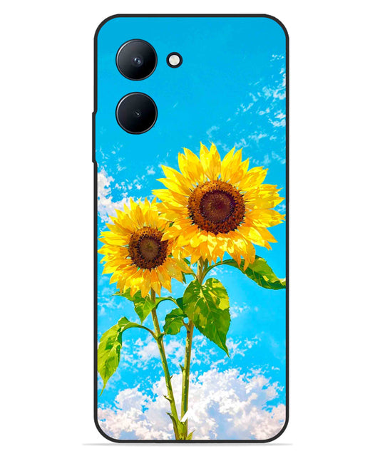 Sunflower Metal Back Cover Phone Case for Realme C33