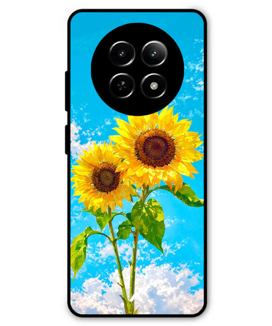 Sunflower Metal Back Cover Phone Case for Realme C65