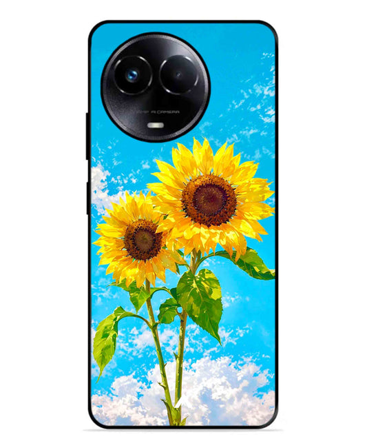 Sunflower Metal Back Cover Phone Case for Realme Narzo 60X