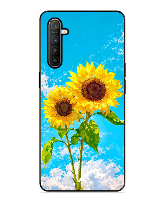 Sunflower Metal Back Cover Phone Case for Realme XT