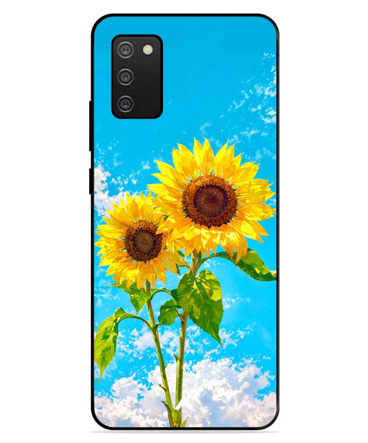 Sunflower Metal Back Cover Phone Case for Samsung Galaxy A03s