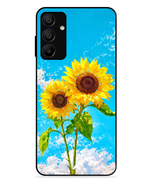 Sunflower Metal Back Cover Phone Case for Samsung Galaxy A15 5G