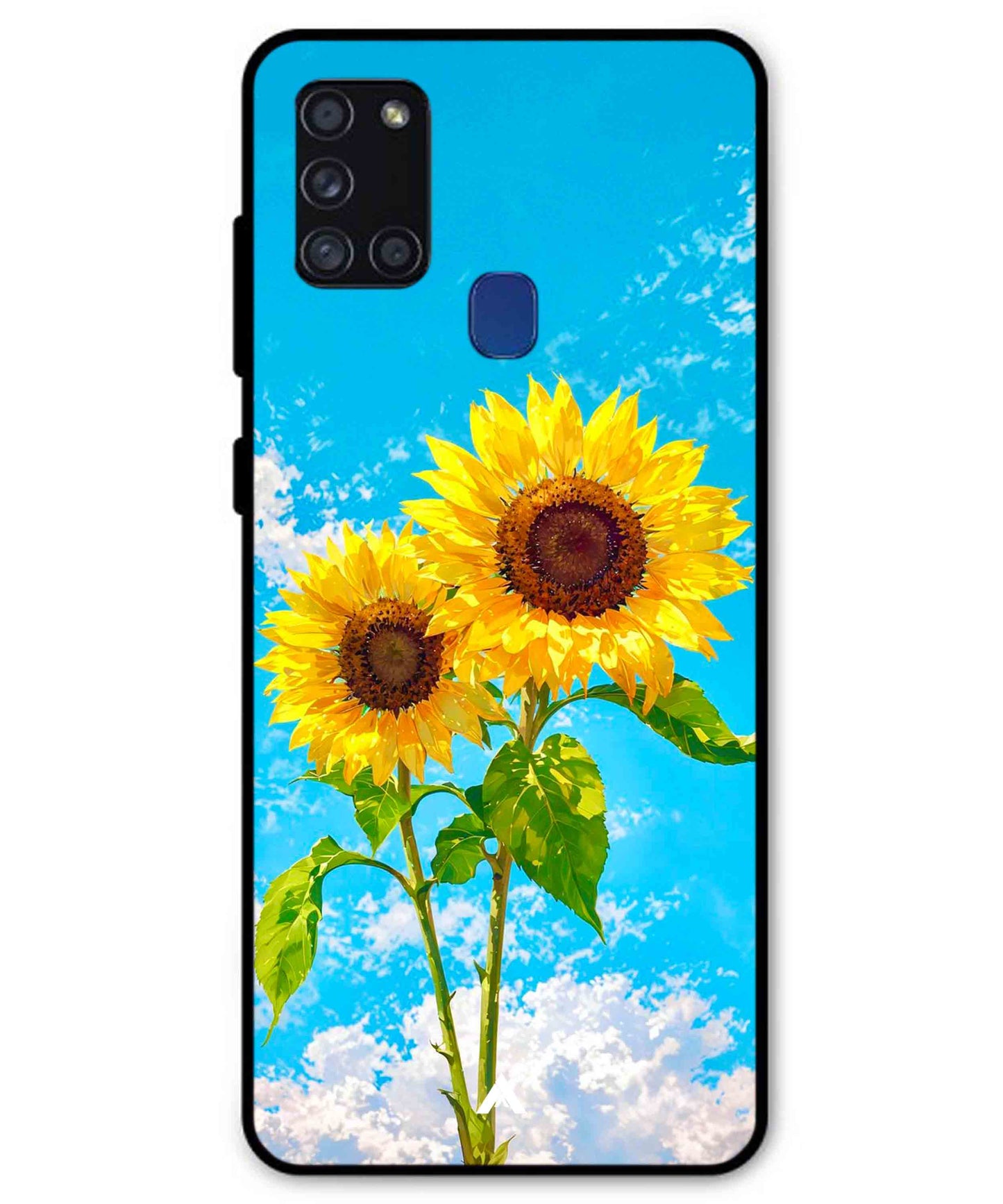 Sunflower Metal Back Cover Phone Case for Samsung Galaxy A21s