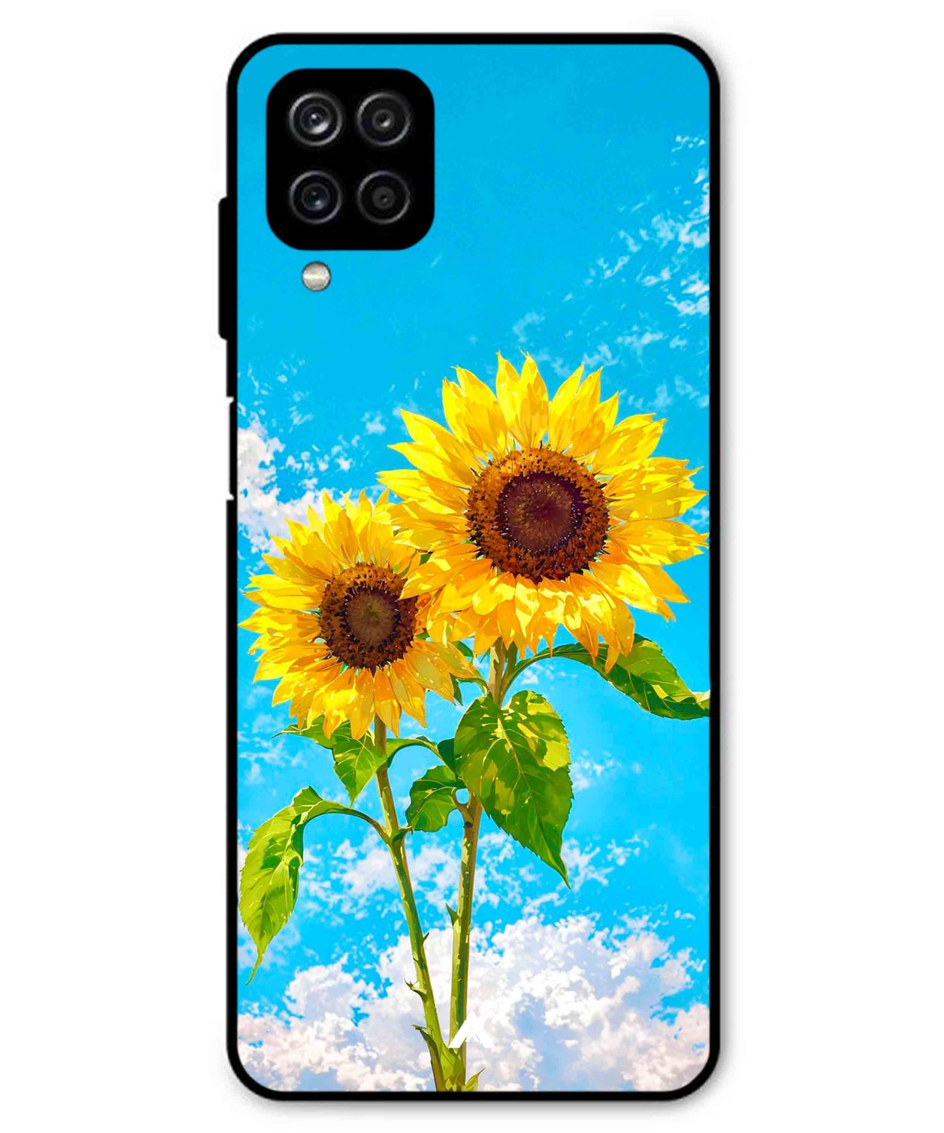 Sunflower Metal Back Cover Phone Case for Samsung Galaxy A22 4G
