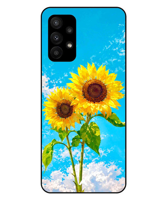 Sunflower Metal Back Cover Phone Case for Samsung Galaxy A23 5G