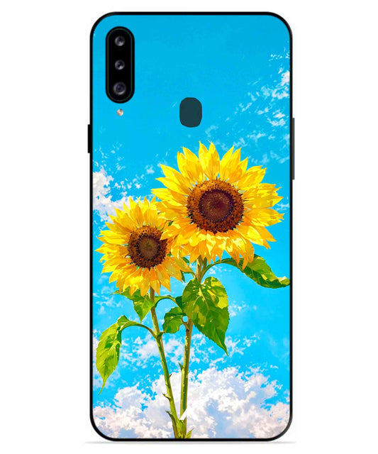Sunflower Metal Back Cover Phone Case for Samsung Galaxy A70