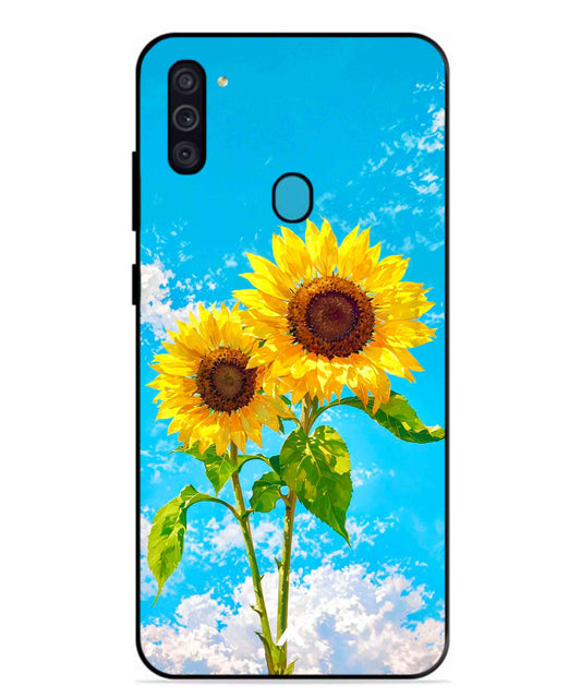 Sunflower Metal Back Cover Phone Case for Samsung Galaxy F11