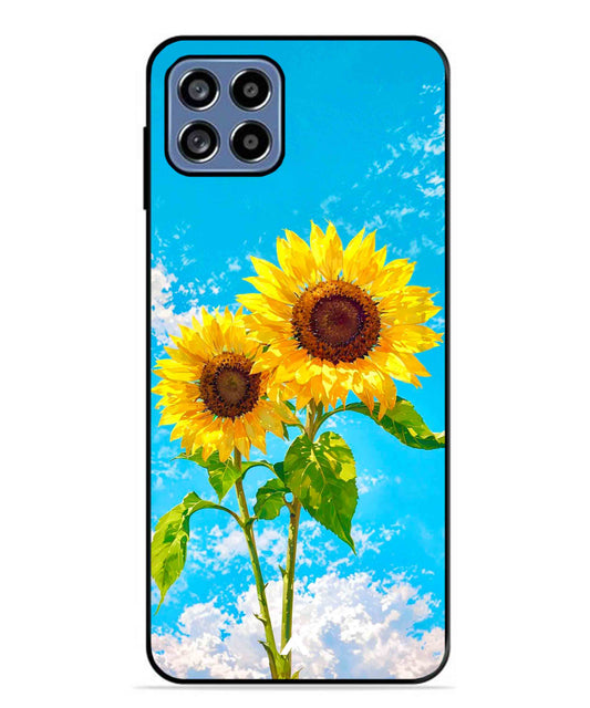 Sunflower Metal Back Cover Phone Case for Samsung Galaxy F42
