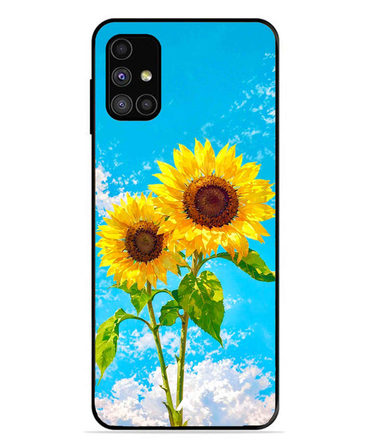 Sunflower Metal Back Cover Phone Case for Samsung Galaxy M31s