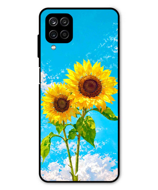 Sunflower Metal Back Cover Phone Case for Samsung Galaxy M32 4G