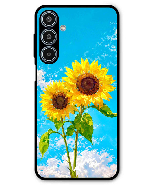 Sunflower Metal Back Cover Phone Case for Samsung Galaxy M35