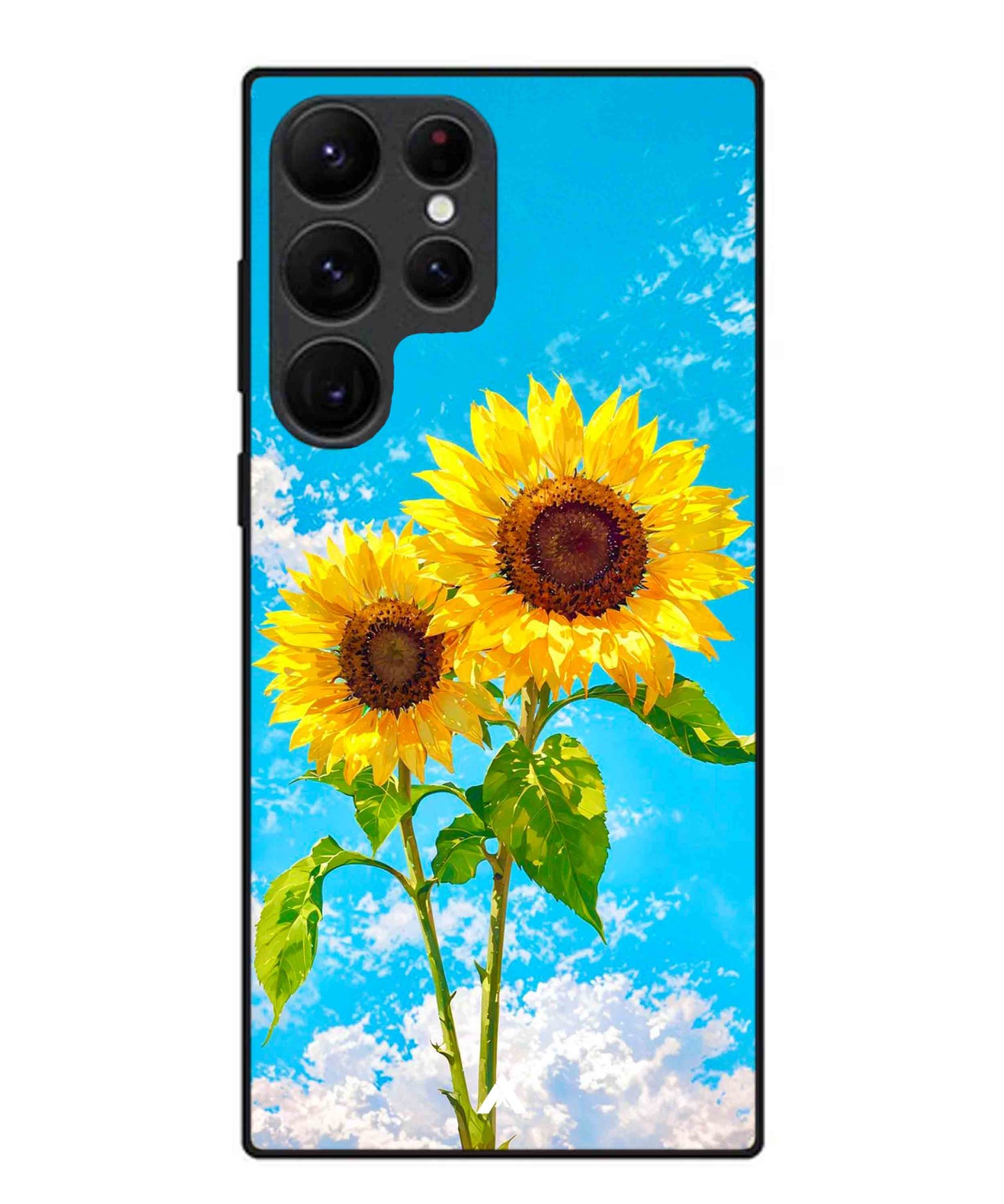 Sunflower Metal Back Cover Phone Case for Samsung Galaxy S22 Ultra