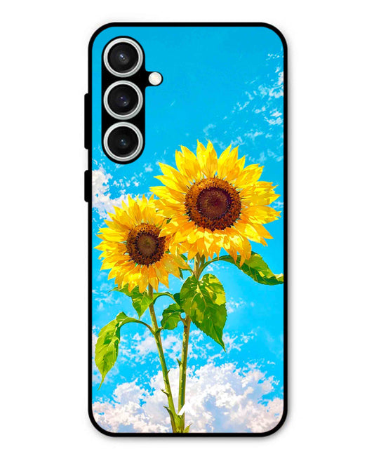 Sunflower Metal Back Cover Phone Case for Samsung Galaxy S23 Fe