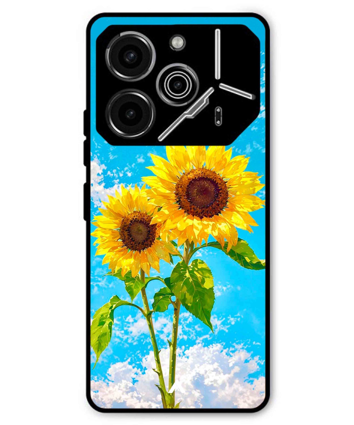 Sunflower Metal Back Cover Phone Case for Tecno Pova 6