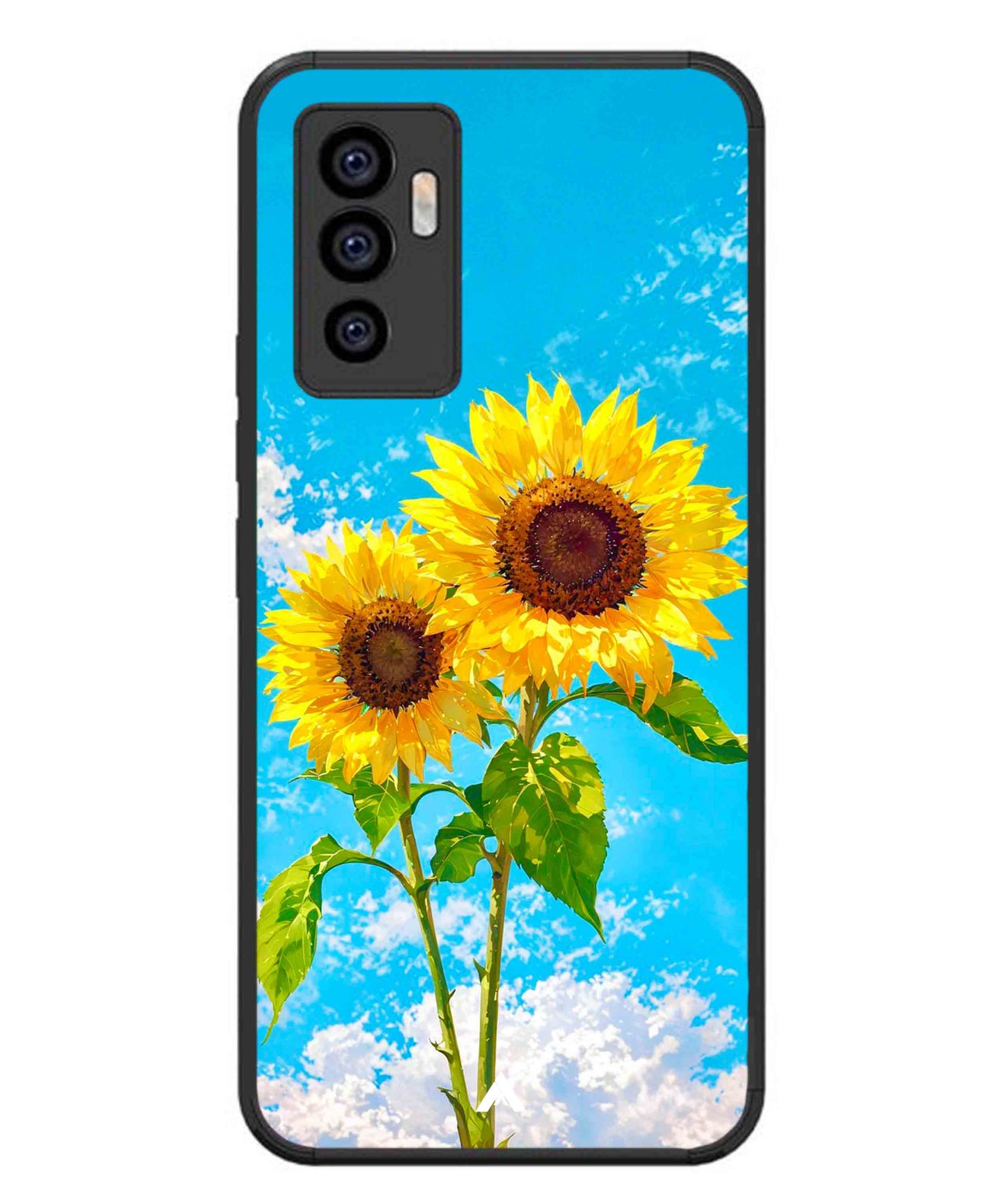 Sunflower Metal Back Cover Phone Case for Vivo T1