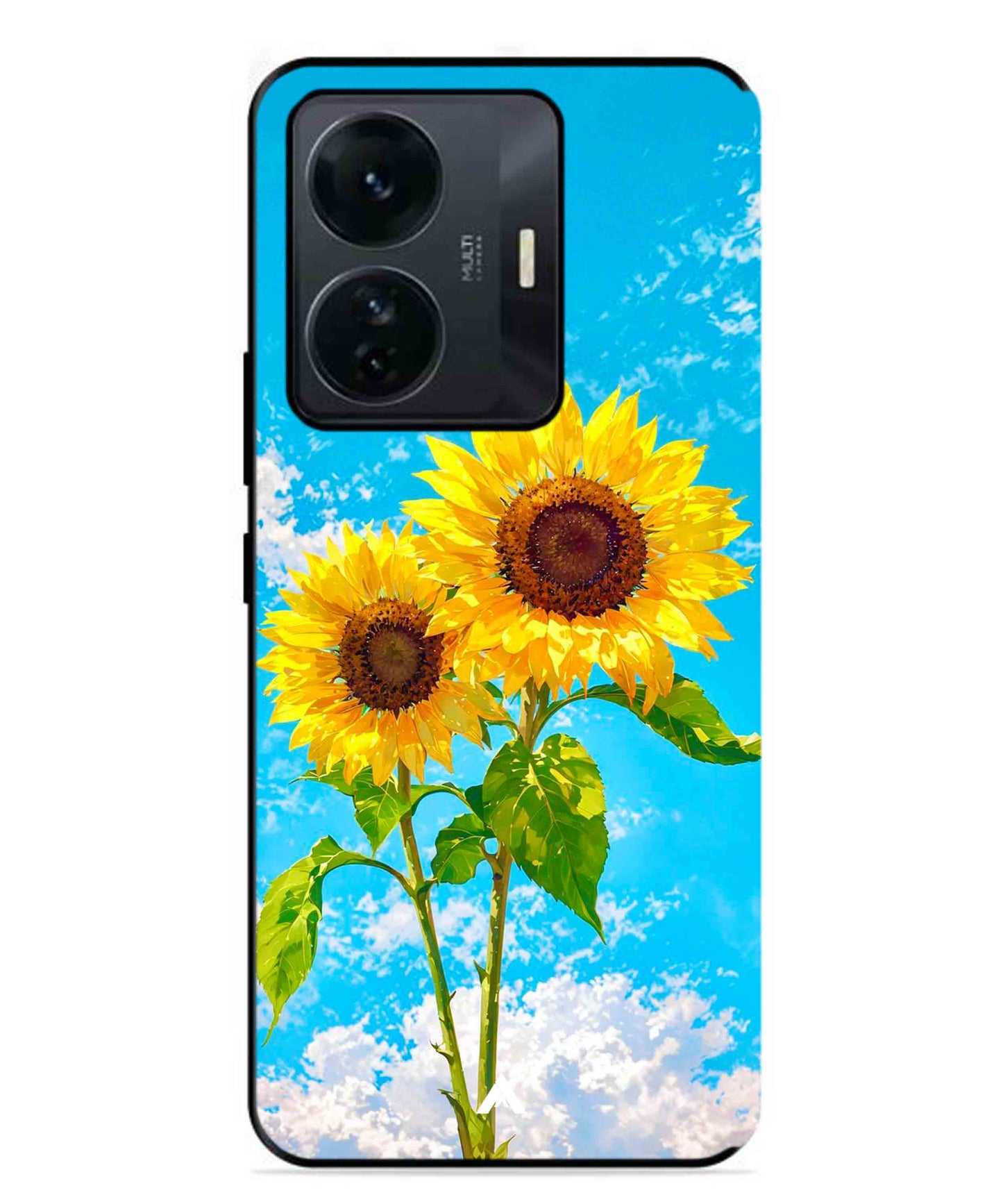 Sunflower Metal Back Cover Phone Case for Vivo T1 Pro