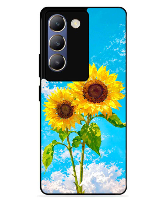 Sunflower Metal Back Cover Phone Case for Vivo T3