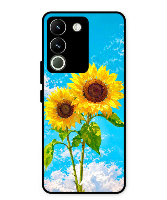 Sunflower Metal Back Cover Phone Case for Vivo Y200
