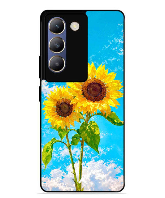 Sunflower Metal Back Cover Phone Case for Vivo Y200e