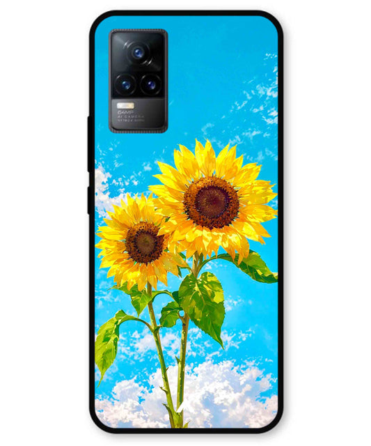 Sunflower Metal Back Cover Phone Case for Vivo Y73