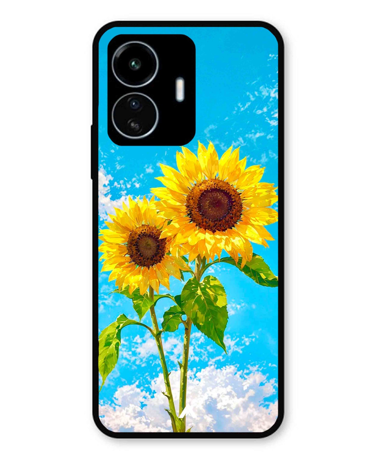 Sunflower Metal Back Cover Phone Case for Vivo Y77