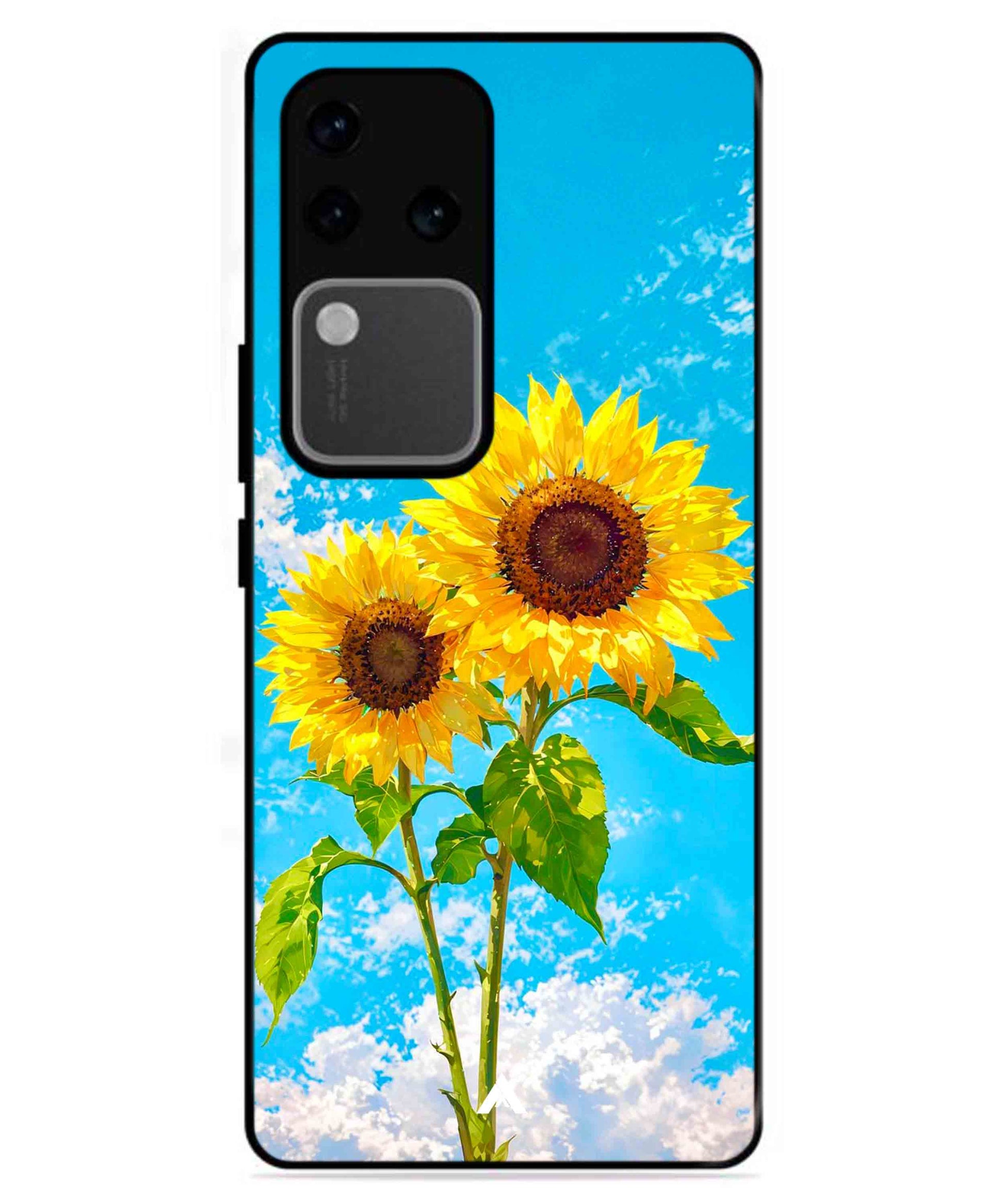 Sunflower Metal Back Cover Phone Case for Vivo v30 Pro