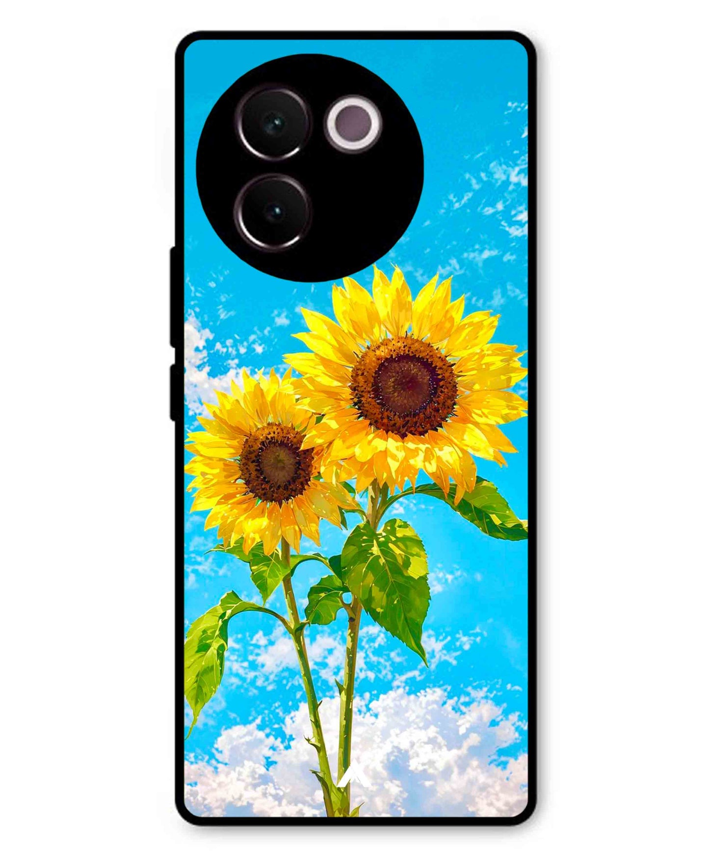 Sunflower Metal Back Cover Phone Case for Vivo v30e