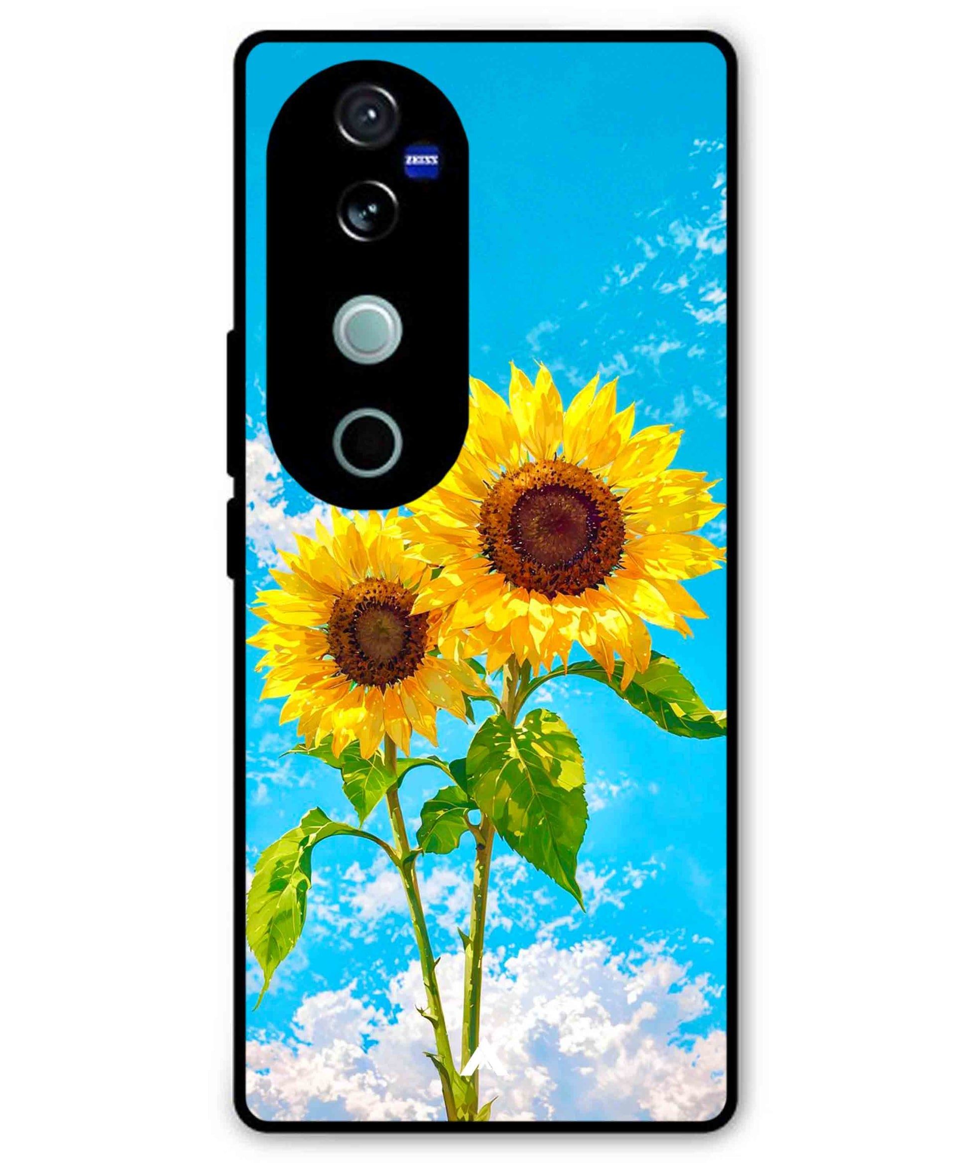 Sunflower Metal Back Cover Phone Case for Vivo v40